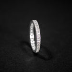 Anillos tipo churumbela en plata ley 925 con cristales de circón transparente