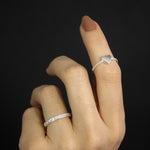 Anillo en plata ley 925 con corazón y circones