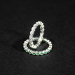 Anillos tipo churumbela en plata ley 925 con cristales de circón