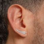 Arete en plata envejecida ley 925 con forma de hoja