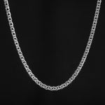 Cadena tejido para hombre 4mm en plata ley 925 certificada