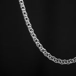 Cadena tejido para hombre 4mm en plata ley 925