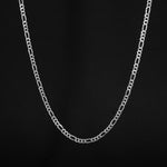 Cadena tipo fígaro 3x1 de 4mm en plata ley 925 certificada