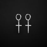 Candongas cruz cristo en plata ley 925