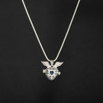 Collar corazón con alas en plata ley 925