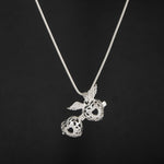 Collar corazón con alas en plata ley 925