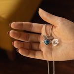 Collar corazón con alas en plata ley 925 certificada