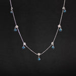 Cadena con circones y ojos turcos en plata ley 925