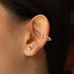 Ear cuff con esferas o balines en plata ley 925