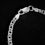 Pulsera 4 mm de tejido para hombre en plata ley 925 certificada y garantizada
