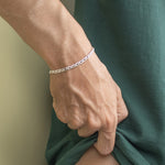 Pulsera 4 mm de tejido para hombre en plata ley 925 certificada y garantizada