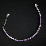 Pulsera tenis tennis morado violeta en plata ley 925