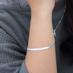 Pulsera tejido de serpiente 5 mm en plata ley 925 italiana original garantizada