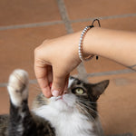 Pulsera en hilo terlenka con cuentas bolitas de plata ley 925