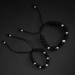 Pulseras en hilo terlenka con cuentas de plata ley 925 para parejas y amigos