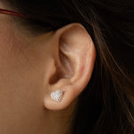 Topitos de corazón con cristales circones incrustados en plata ley 925