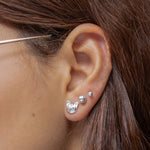 Topitos de gatito o gato en plata ley 925 certificada