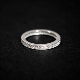 Anillos tipo churumbela en plata ley 925 con cristales de circón transparente