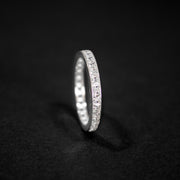 Anillos tipo churumbela en plata ley 925 con cristales de circón transparente