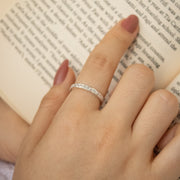 Anillos tipo churumbela en plata ley 925 con cristales de circón transparente