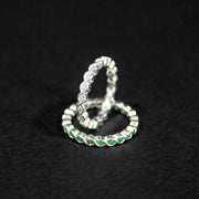 Anillos tipo churumbela en plata ley 925 con cristales de circón