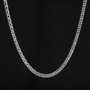 Cadena tejido para hombre 4mm en plata ley 925 certificada