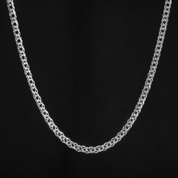 Cadena tejido para hombre 4mm en plata ley 925 certificada