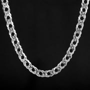 Cadena tejido para hombre 9mm en plata ley 925 certificada