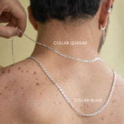 Cadena tipo fígaro 3x1 de 4mm en plata ley 925