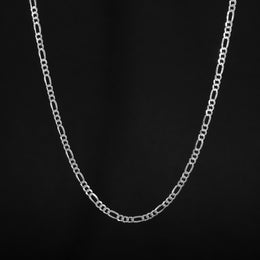 Cadena tipo fígaro 3x1 de 4mm en plata ley 925 certificada