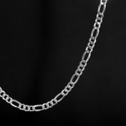 Cadena tipo fígaro 3x1 de 4mm en plata ley 925 certificada