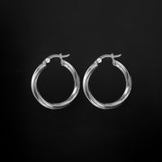 Candongas biseladas en plata ley 925 italiana certificada