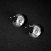 Candongas tipo chunky o gorditas en plata ley 925 certificada