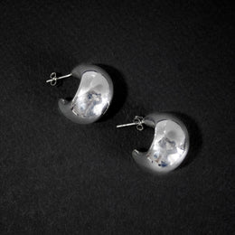 Candongas tipo chunky o gorditas en plata ley 925 certificada