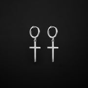 Candongas cruz cristo en plata ley 925