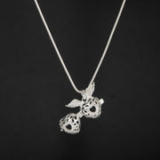 Collar corazón con alas en plata ley 925