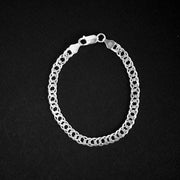 Pulsera de 6mm tejido para hombre en plata ley 925 certificada original garantizada
