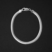 Pulsera tejido de serpiente 5 mm en plata ley 925 italiana original garantizada