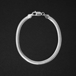 Pulsera tejido de serpiente 5 mm en plata ley 925 italiana original garantizada