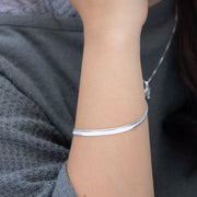 Pulsera tejido de serpiente 5 mm en plata ley 925 italiana original garantizada