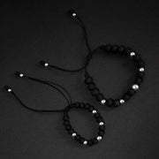 Pulseras en hilo terlenka con cuentas de plata ley 925 para parejas y amigos