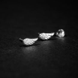 Topitos en forma de ala en plata ley 925