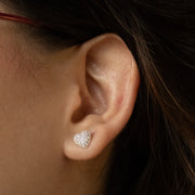 Topitos de corazón con cristales circones incrustados en plata ley 925 