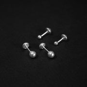 Topitos de seguridad en forma de esfera o balín de 5mm y 3mm en plata ley 925