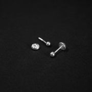 Topitos de seguridad en forma de esfera o balín de 3mm en plata ley 925