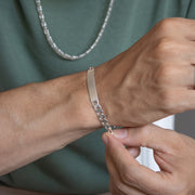 pulsera en plata 925 con placa para marcar